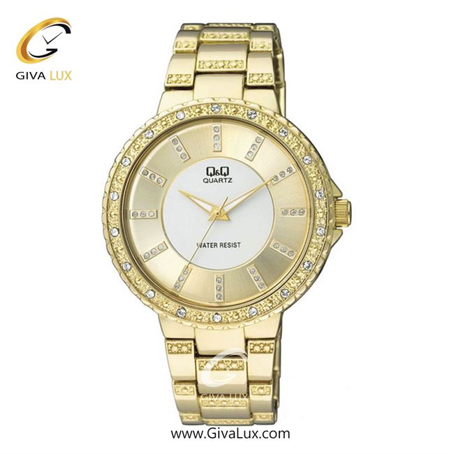 ساعت مچی اورجینال زنانه کیو اند کیو Q&Q طلایی | طلایی| سفید-طلایی| کد رفرنس F507-011Y