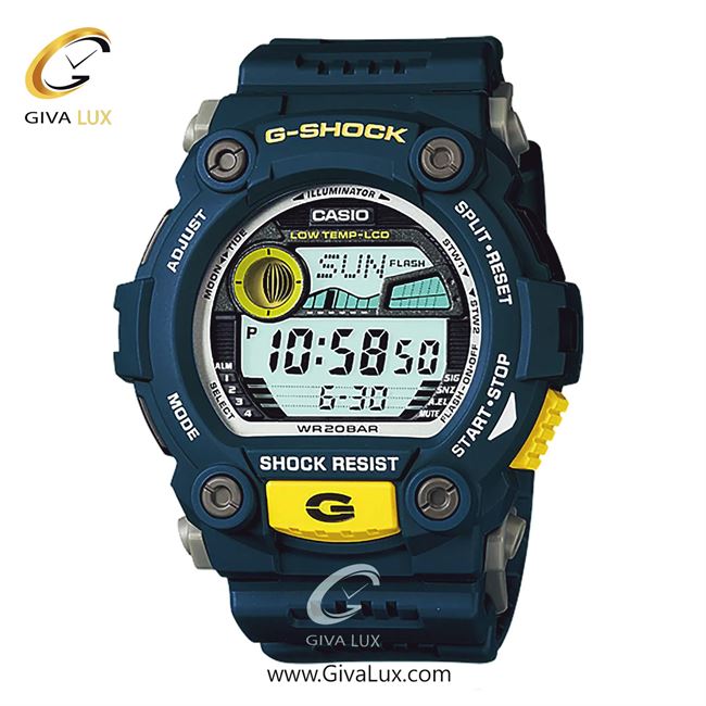 ساعت مچی اورجینال مردانه کاسیو Casio سرمه ای | سرمه ای| مشکی| کد رفرنس جی شاک G-Shock G-7900-2D