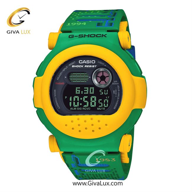 ساعت مچی اورجینال مردانه کاسیو Casio دو زمانه سبز-زرد | سبز| زرد| کد رفرنس جی شاک G-Shock G-B001RG-3DR