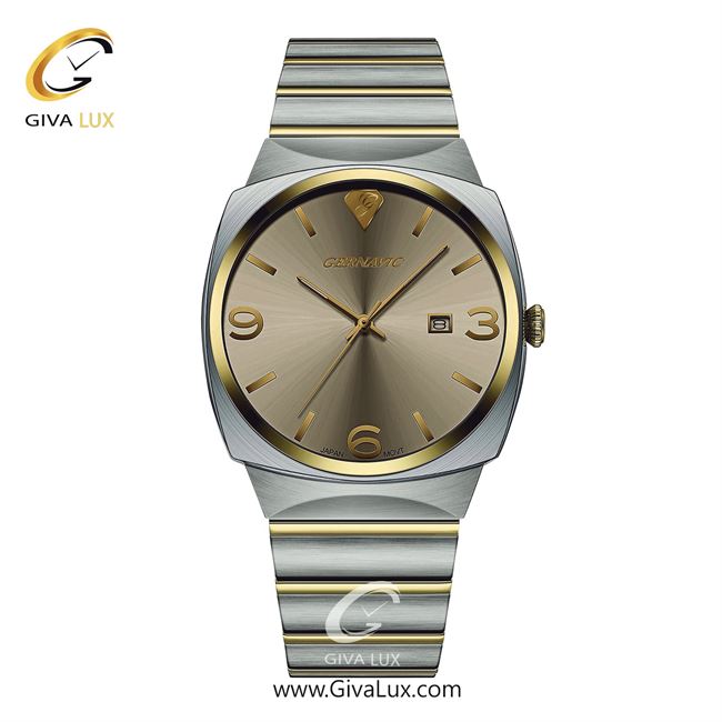 ساعت مچی اورجینال مردانه گرناویک نقره ای-طلایی | نقره ای-طلایی| شامپاینی| کد رفرنس G230