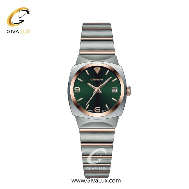 ساعت مچی اورجینال زنانه گرناویک نقره ای-طلایی | نقره ای-طلایی| سبز یشمی تیره| کد رفرنس G230