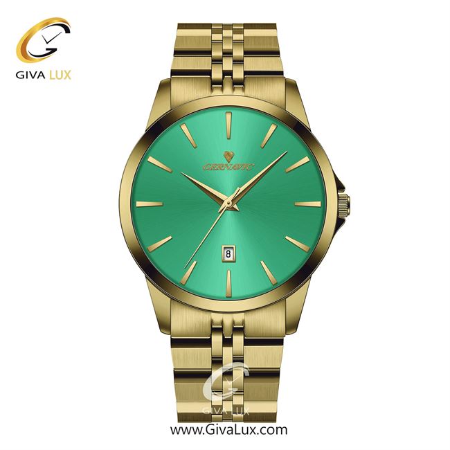 ساعت مچی اورجینال مردانه گرناویک طلایی | طلایی| سبز| کد رفرنس G232