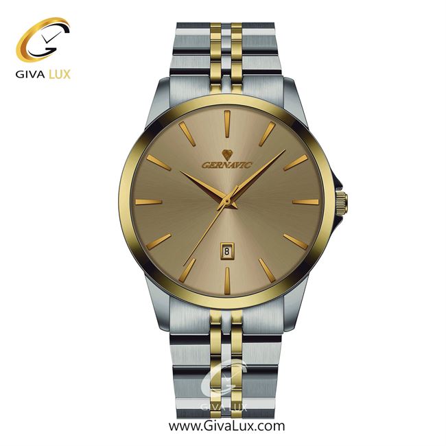 ساعت مچی اورجینال مردانه گرناویک نقره ای-طلایی | طلایی-نقره ای| شامپاینی| کد رفرنس G232