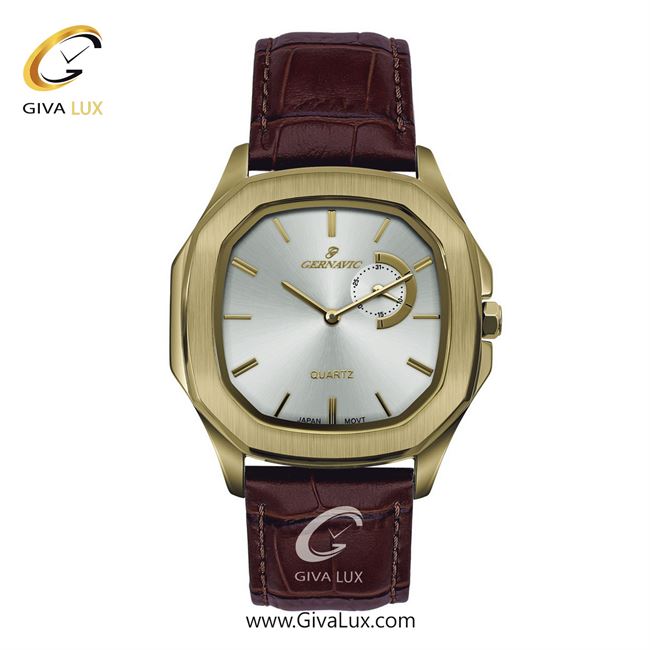 ساعت مچی اورجینال مردانه گرناویک دو موتوره زیر ثانیه طلایی | قهوه ای| نقره ای| کد رفرنس G306