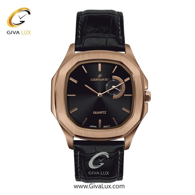 ساعت مچی اورجینال مردانه گرناویک دو موتوره زیر ثانیه رزگلد | مشکی| رزگلد-مشکی| کد رفرنس G306