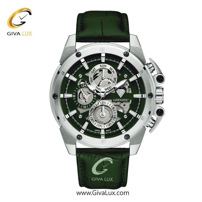 ساعت مچی اورجینال مردانه گرناویک سه موتوره فول تایم نقره ای | سبز| سبز| کد رفرنس G307