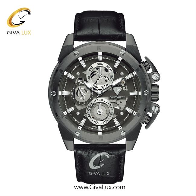 ساعت مچی اورجینال مردانه گرناویک سه موتوره فول تایم طوسی | مشکی| طوسی| کد رفرنس G307