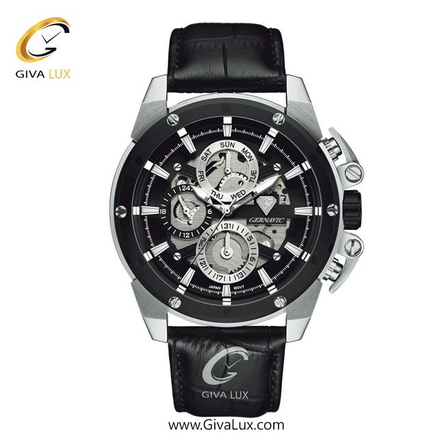 ساعت مچی اورجینال مردانه گرناویک سه موتوره فول تایم نقره ای | مشکی| مشکی| کد رفرنس G307