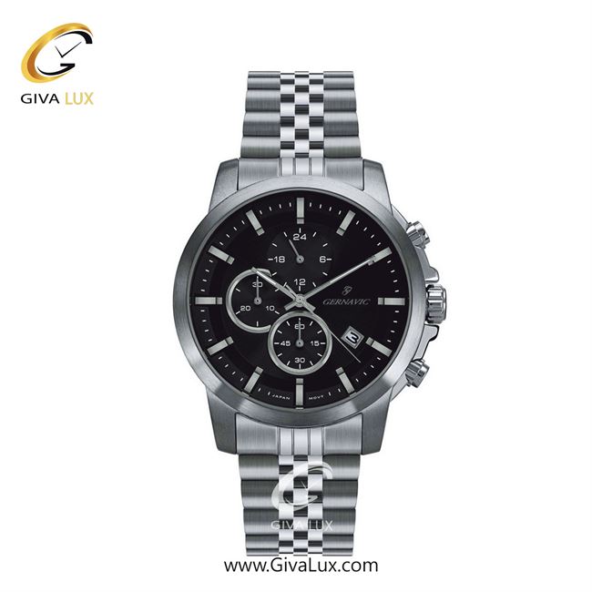 ساعت مچی اورجینال زنانه گرناویک سه موتوره کرنوگراف نقره ای | نقره ای| مشکی| کد رفرنس G420