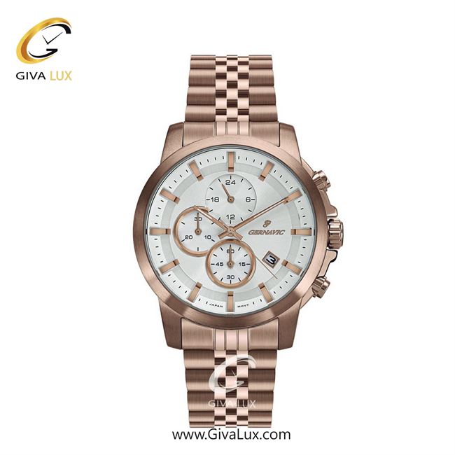 ساعت مچی اورجینال زنانه گرناویک سه موتوره کرنوگراف رزگلد | رزگلد| سفید| کد رفرنس G420