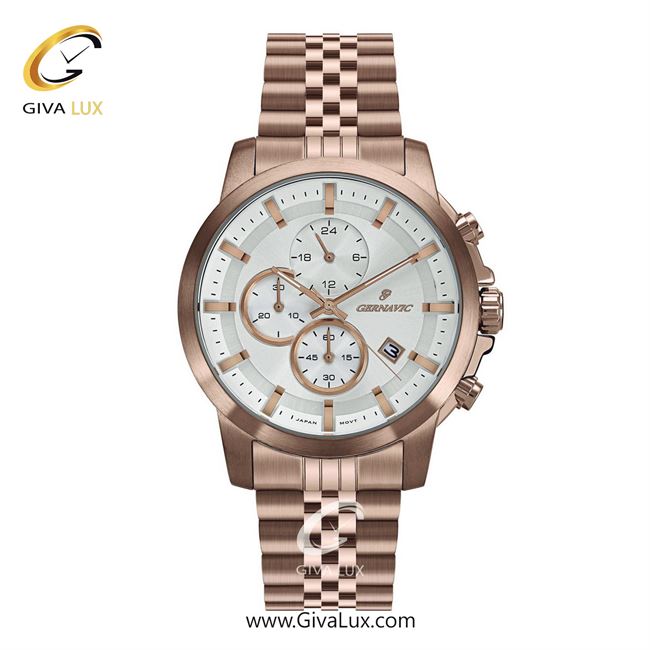 ساعت مچی اورجینال مردانه گرناویک سه موتوره کرنوگراف رزگلد | رزگلد| سفید| کد رفرنس G420