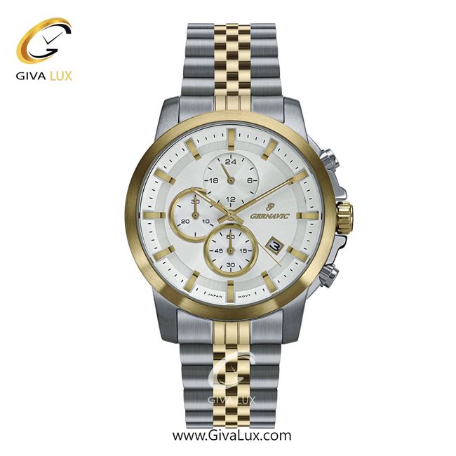 ساعت مچی اورجینال مردانه گرناویک سه موتوره کرنوگراف نقره ای-طلایی | طلایی-نقره ای| سفید| کد رفرنس G420