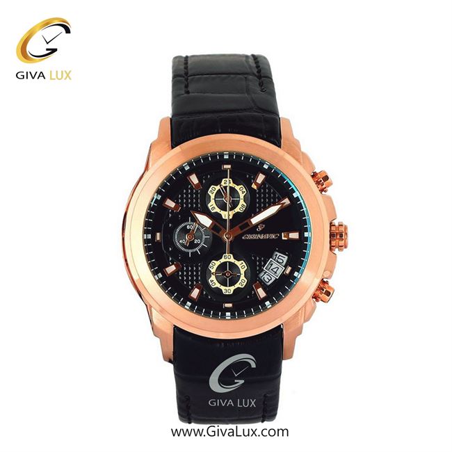 ساعت مچی اورجینال زنانه گرناویک سه موتوره کرنوگراف رزگلد | مشکی| مشکی| کد رفرنس G440