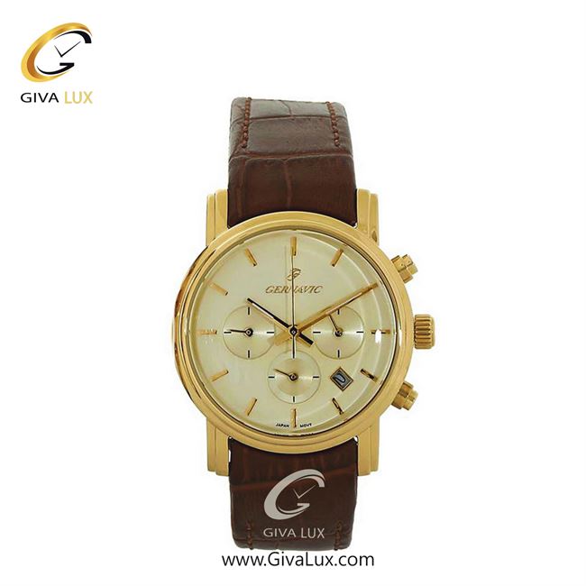 ساعت مچی اورجینال زنانه گرناویک سه موتوره کرنوگراف طلایی | قهوه ای| سفید صدفی| کد رفرنس G447