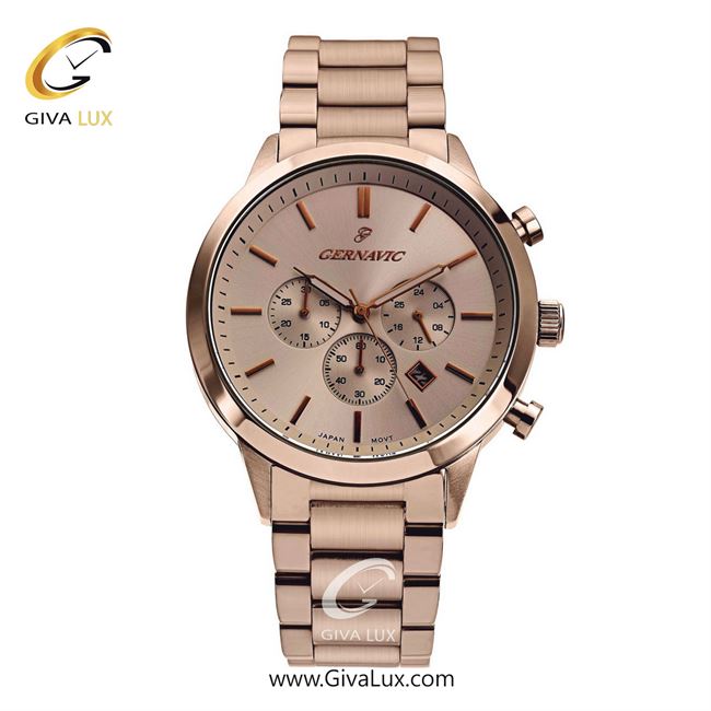 ساعت مچی اورجینال مردانه گرناویک سه موتوره کرنوگراف رزگلد | رزگلد| رزگلد| کد رفرنس G452