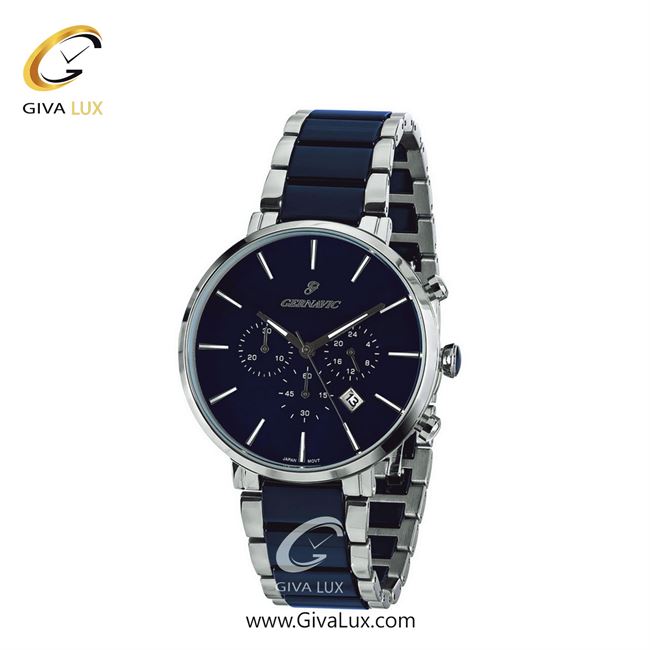 ساعت مچی اورجینال زنانه گرناویک سه موتوره کرنوگراف نقره ای | نقره ای-سرمه ای| سرمه ای| کد رفرنس G455