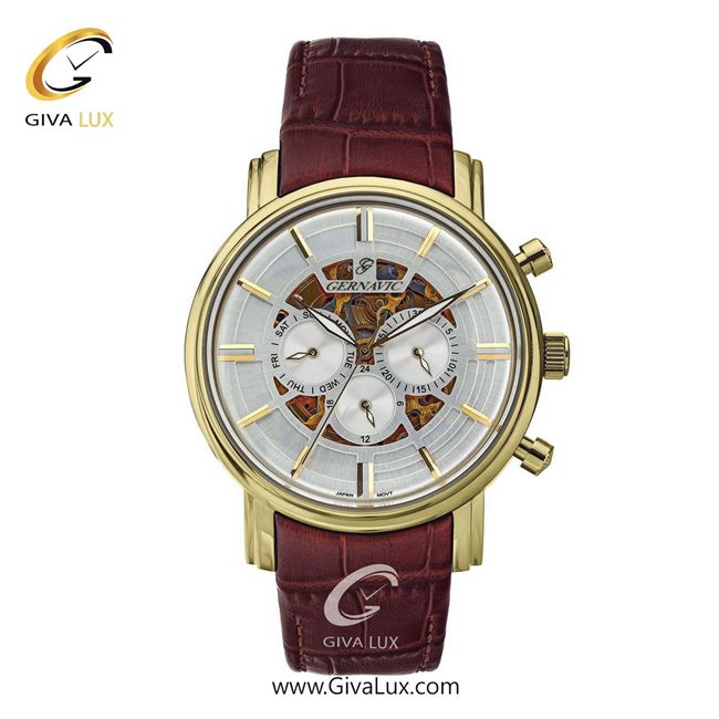 ساعت مچی اورجینال مردانه گرناویک سه موتوره فول تایم طلایی | قهوه ای| نقره ای| کد رفرنس G456