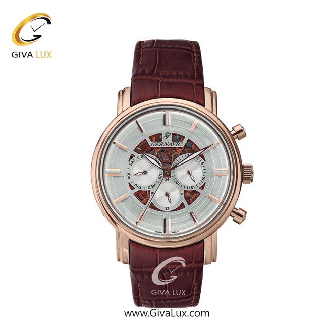 ساعت مچی اورجینال زنانه گرناویک سه موتوره فول تایم رزگلد | قهوه ای| نقره ای| کد رفرنس G456