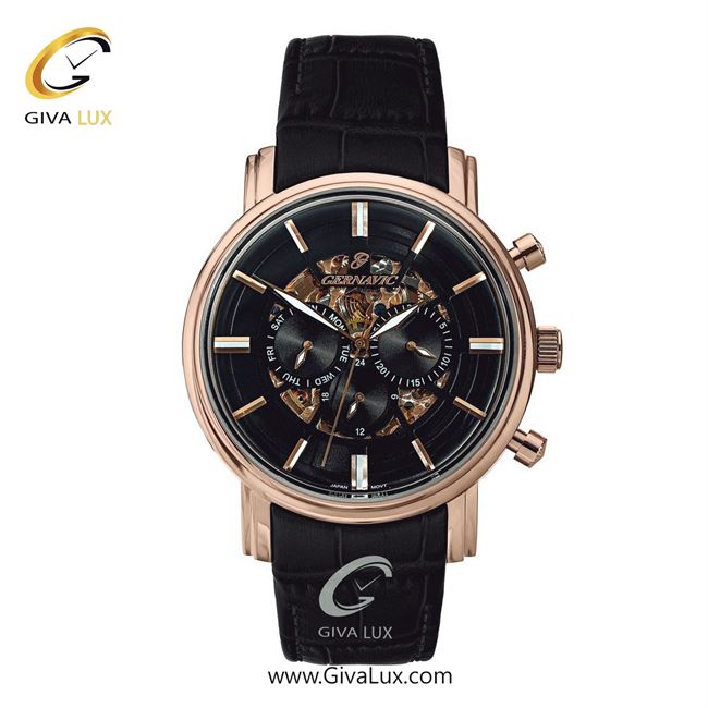 ساعت مچی اورجینال مردانه گرناویک سه موتوره فول تایم رزگلد | مشکی| مشکی| کد رفرنس G456