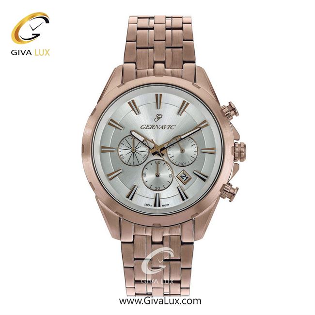 ساعت مچی اورجینال مردانه گرناویک سه موتوره کرنوگراف رزگلد | رزگلد| سفید| کد رفرنس G457