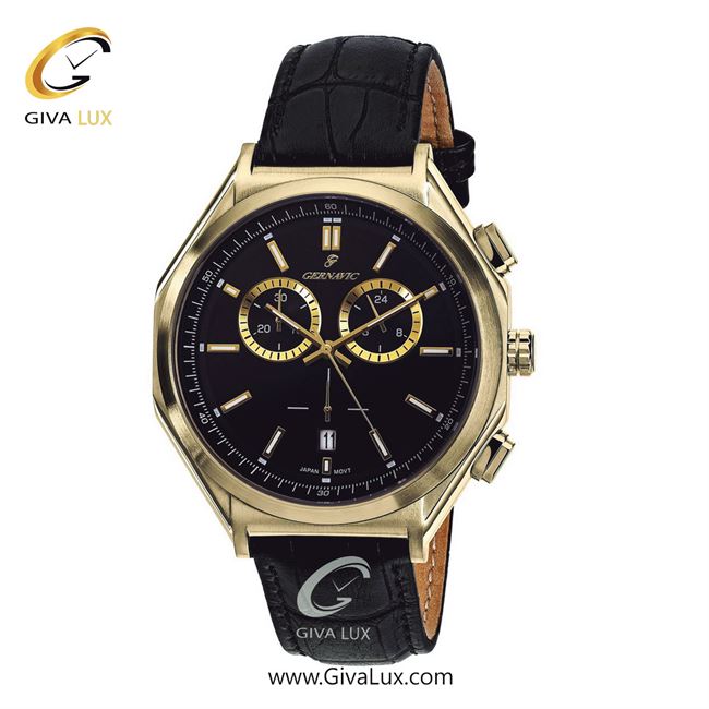 ساعت مچی اورجینال مردانه گرناویک سه موتوره کرنوگراف طلایی | مشکی| مشکی| کد رفرنس G460