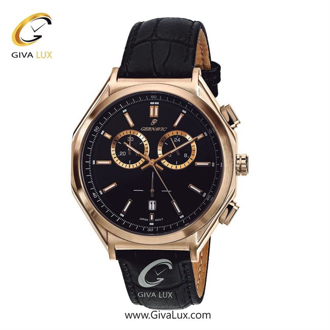 ساعت مچی اورجینال مردانه گرناویک سه موتوره کرنوگراف رزگلد | مشکی| مشکی| کد رفرنس G460