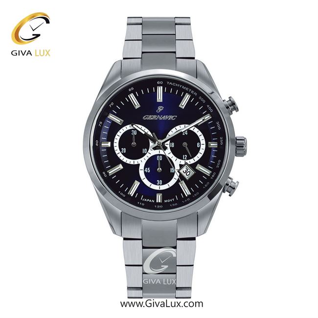 ساعت مچی اورجینال مردانه گرناویک سه موتوره کرنوگراف نقره ای | نقره ای| سرمه ای-مشکی| کد رفرنس G461