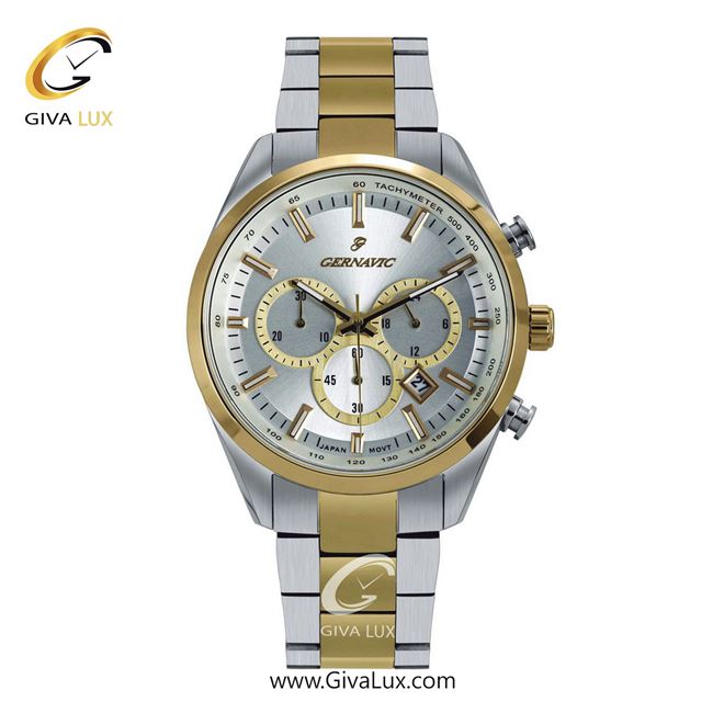 ساعت مچی اورجینال مردانه گرناویک سه موتوره کرنوگراف نقره ای-طلایی | طلایی-نقره ای| نقره ای| کد رفرنس G461