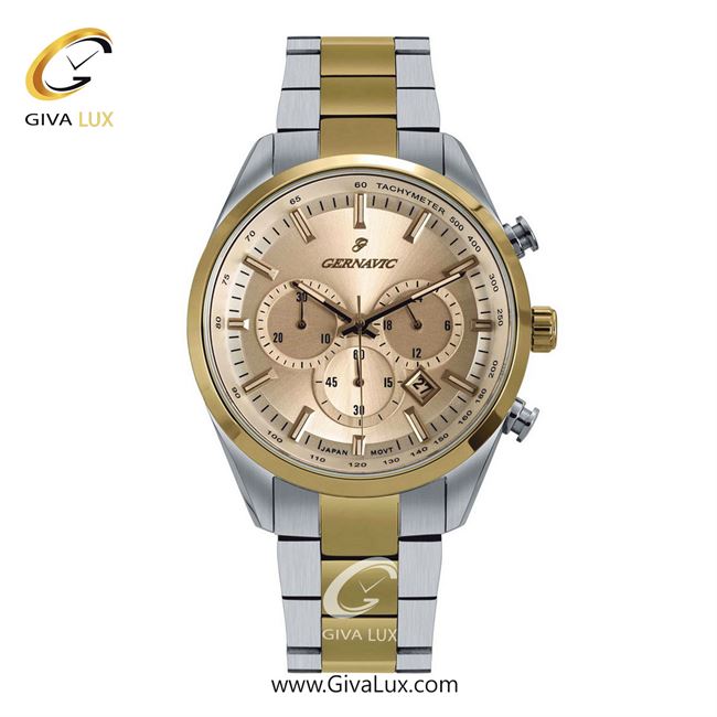 ساعت مچی اورجینال مردانه گرناویک سه موتوره کرنوگراف طلایی-نقره ای | نقره ای-طلایی| طلایی| کد رفرنس G461