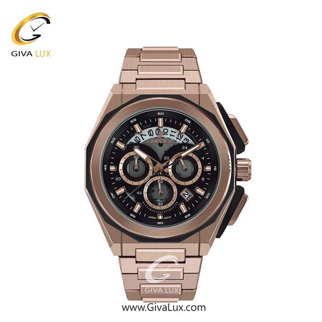 ساعت مچی اورجینال زنانه گرناویک سه موتوره کرنوگراف رزگلد | رزگلد| مشکی| کد رفرنس G462