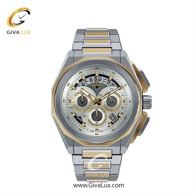 ساعت مچی اورجینال زنانه گرناویک سه موتوره کرنوگراف طلایی-نقره ای | طلایی-نقره ای| نقره ای| کد رفرنس G462