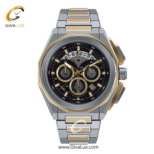 ساعت مچی اورجینال مردانه گرناویک سه موتوره کرنوگراف نقره ای-طلایی | طلایی-نقره ای| مشکی| کد رفرنس G462
