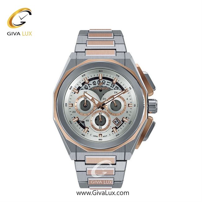 ساعت مچی اورجینال زنانه گرناویک سه موتوره کرنوگراف رزگلد-نقره ای | نقره ای-رزگلد| نقره ای| کد رفرنس G462