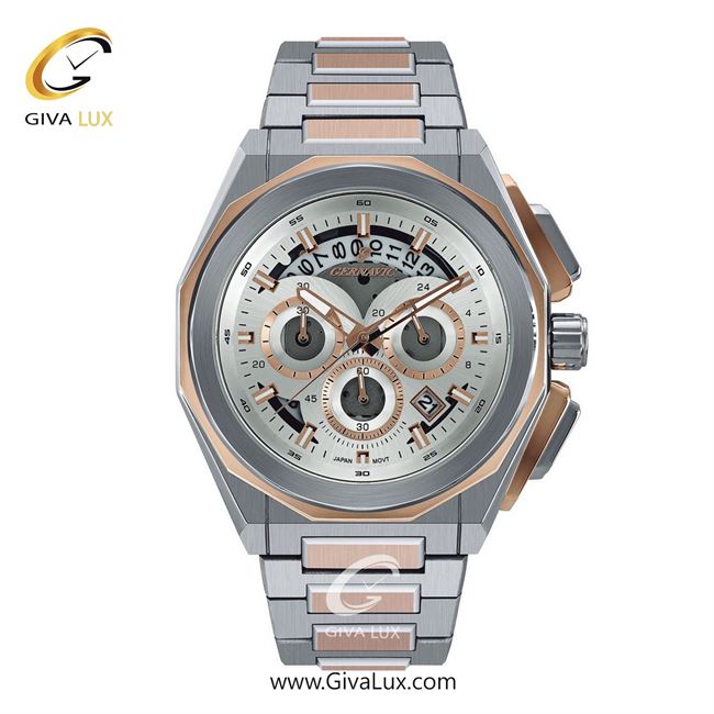ساعت مچی اورجینال مردانه گرناویک سه موتوره کرنوگراف رزگلد-نقره ای | رزگلد-نقره ای| نقره ای| کد رفرنس G462