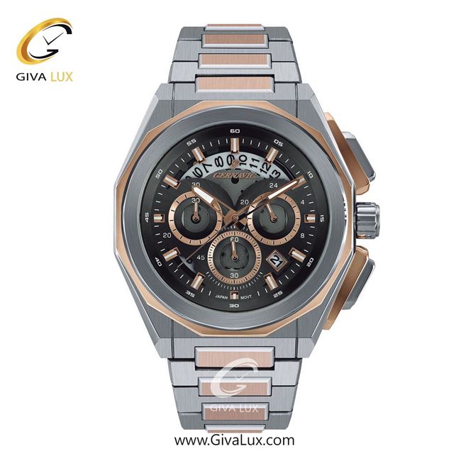 ساعت مچی اورجینال مردانه گرناویک سه موتوره کرنوگراف نقره ای-رزگلد | نقره ای-رزگلد| دودی| کد رفرنس G462