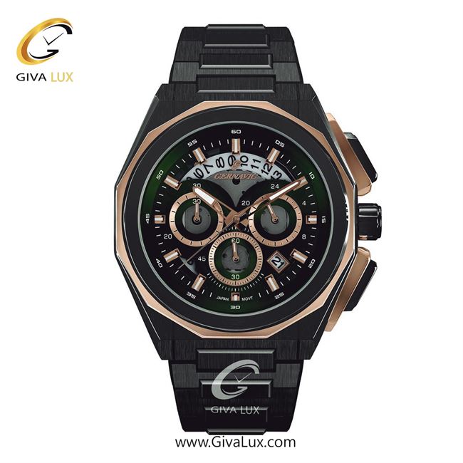 ساعت مچی اورجینال مردانه گرناویک سه موتوره کرنوگراف مشکی-رزگلد | مشکی| سبز| کد رفرنس G462