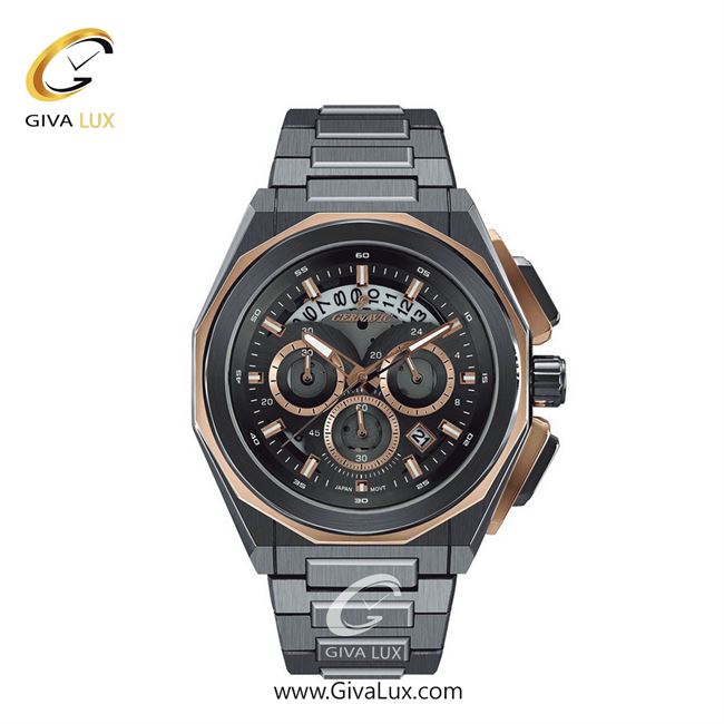 ساعت مچی اورجینال زنانه گرناویک سه موتوره کرنوگراف طوسی-رزگلد | طوسی| دودی| کد رفرنس G462