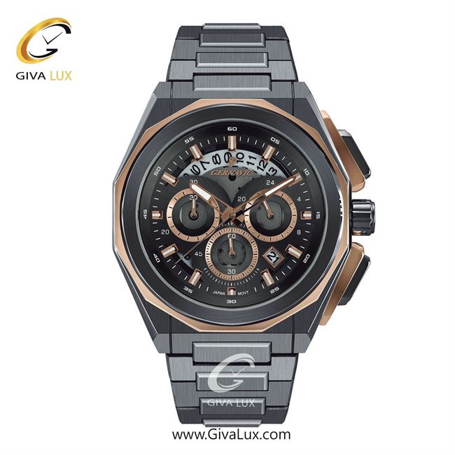 ساعت مچی اورجینال مردانه گرناویک سه موتوره کرنوگراف طوسی-رزگلد | طوسی| دودی| کد رفرنس G462