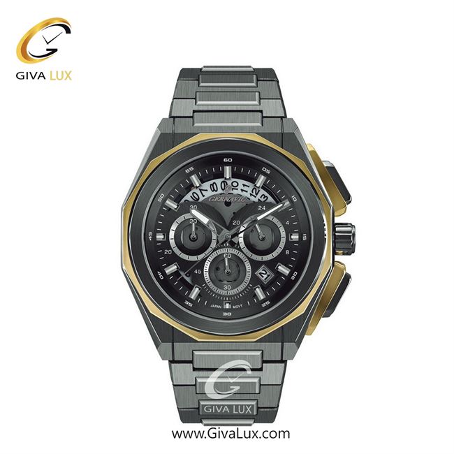 ساعت مچی اورجینال زنانه گرناویک سه موتوره کرنوگراف طلایی-طوسی | طوسی| دودی| کد رفرنس G462