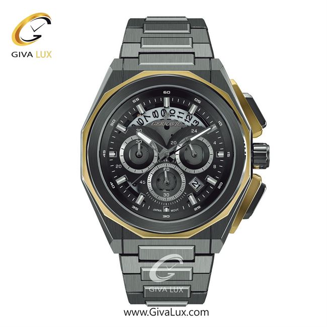 ساعت مچی اورجینال مردانه گرناویک سه موتوره کرنوگراف طوسی-طلایی | طوسی| دودی| کد رفرنس G462