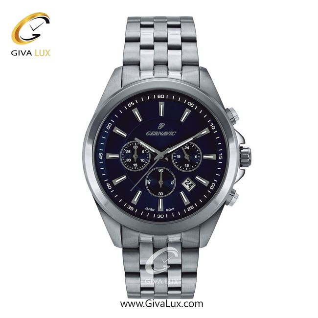 ساعت مچی اورجینال مردانه گرناویک سه موتوره کرنوگراف نقره ای | نقره ای| سرمه ای| کد رفرنس G463