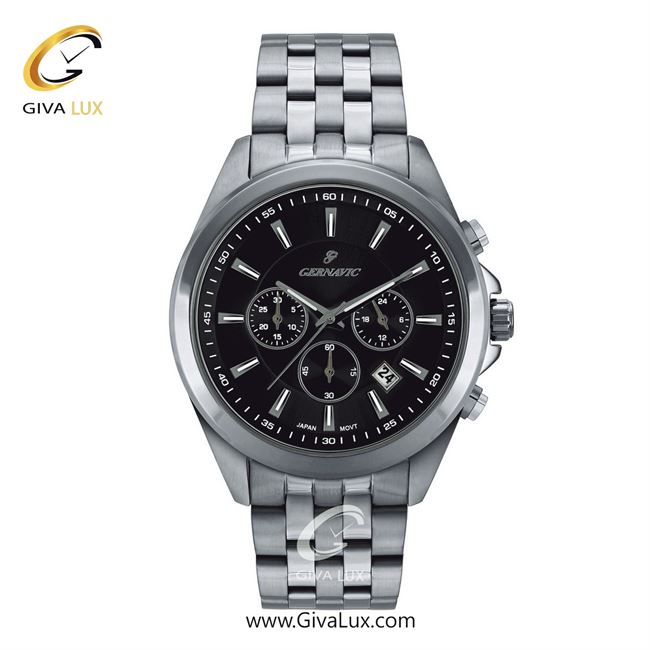 ساعت مچی اورجینال مردانه گرناویک سه موتوره کرنوگراف نقره ای | نقره ای| مشکی| کد رفرنس G463