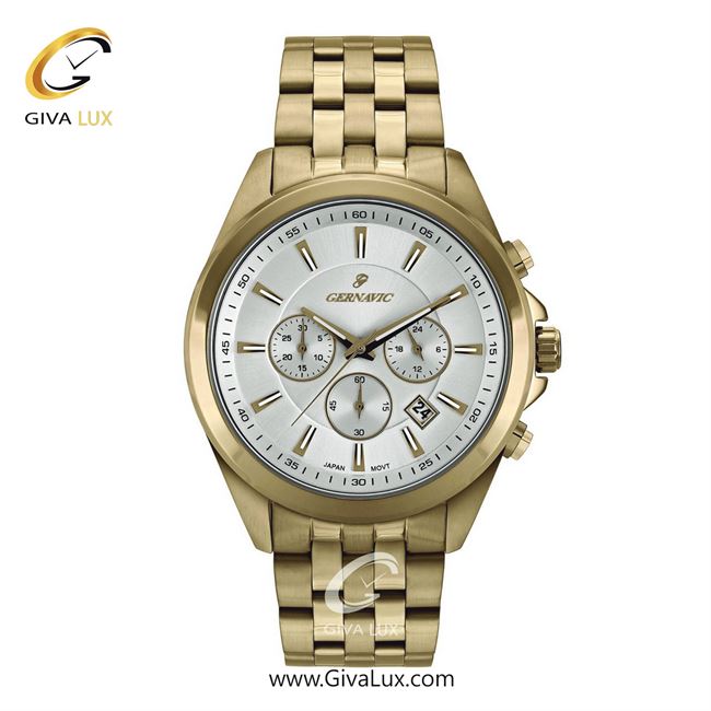 ساعت مچی اورجینال مردانه گرناویک سه موتوره کرنوگراف طلایی | طلایی| سفید| کد رفرنس G463