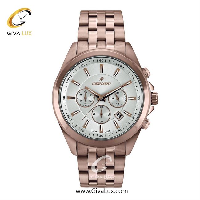 ساعت مچی اورجینال مردانه گرناویک سه موتوره کرنوگراف رزگلد | رزگلد| سفید| کد رفرنس G463