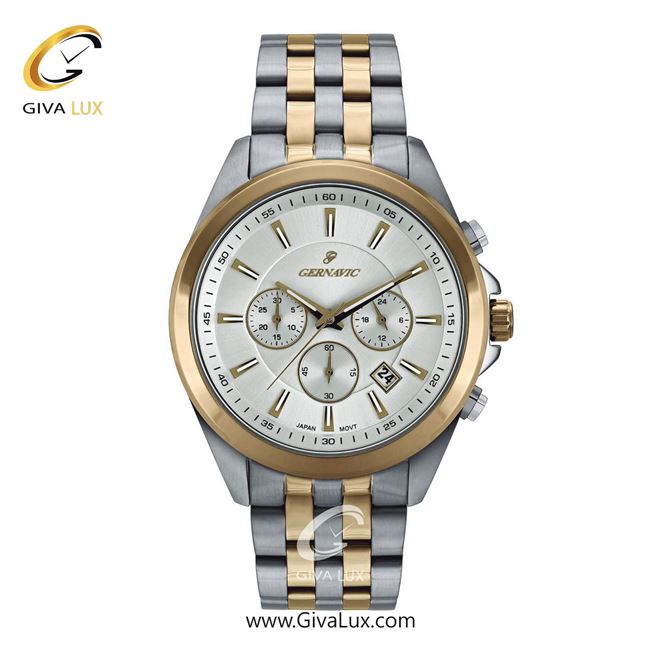 ساعت مچی اورجینال مردانه گرناویک سه موتوره کرنوگراف طلایی-نقره ای | طلایی-نقره ای| سفید| کد رفرنس G463