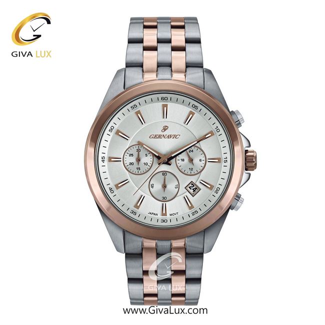 ساعت مچی اورجینال مردانه گرناویک سه موتوره کرنوگراف نقره ای-رزگلد | رزگلد-نقره ای| سفید| کد رفرنس G463