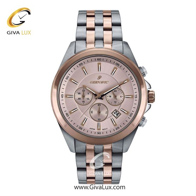 ساعت مچی اورجینال مردانه گرناویک سه موتوره کرنوگراف رزگلد-نقره ای | رزگلد-نقره ای| رزگلد| کد رفرنس G463