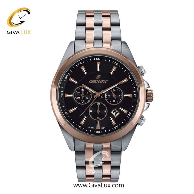 ساعت مچی اورجینال مردانه گرناویک سه موتوره کرنوگراف نقره ای-رزگلد | رزگلد-نقره ای| مشکی| کد رفرنس G463