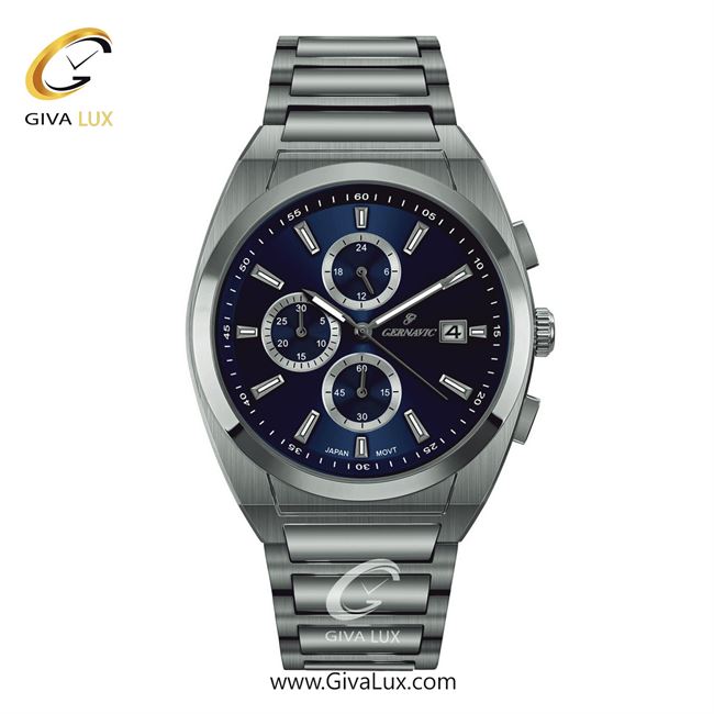 ساعت مچی اورجینال مردانه گرناویک سه موتوره کرنوگراف نقره ای | نقره ای| سرمه ای| کد رفرنس G464