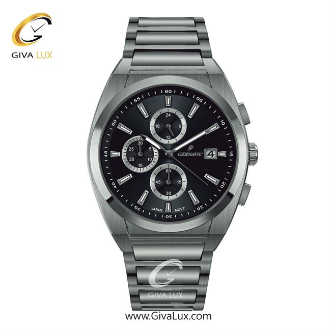 ساعت مچی اورجینال مردانه گرناویک سه موتوره کرنوگراف نقره ای | نقره ای| مشکی| کد رفرنس G464